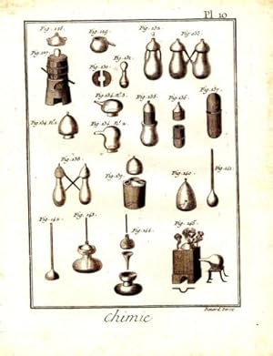 GRAVURE 18ème d' EPOQUE CHIMIE PLANCHE 10