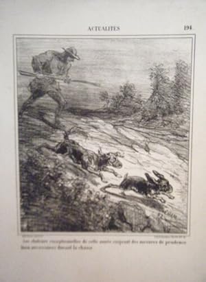 LITHOGRAPHIE DE CHAM 19ème SERIE ACTUALITES LA CHASSE