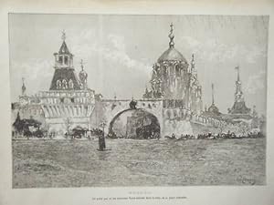 GRAVURE SUR BOIS 1887 MOSCOU RUSSIE