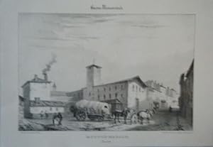LITHOGRAPHIE TIREE DE LA GUIENE MONUMENTALE 1842 MONT DE MARSAN LANDES