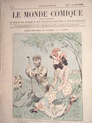 LE MONDE COMIQUE N° 134 VERS 1880 GRAVURE COULEUR ROBIDA DUOS LEGITIMES ET AUTRE