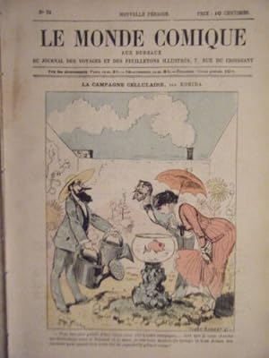 LE MONDE COMIQUE N° 92 VERS 1880 GRAVURE COULEUR DE ROBIDA LA CAMPAGNE CELLULAIR