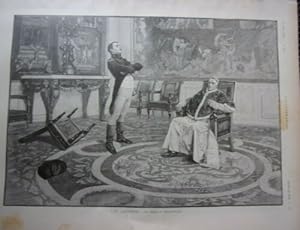 GRAVURE SUR BOIS ILLUSTRATION 1894 D' APRES J.P. LAURENS LE PAPE ET L' EMPEREUR