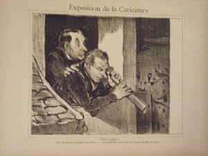 RETIRAGE GRAVURE DAUMIER FIN 19ème EXPOSITION DE LA CARICATURE TYPES PARISIENS