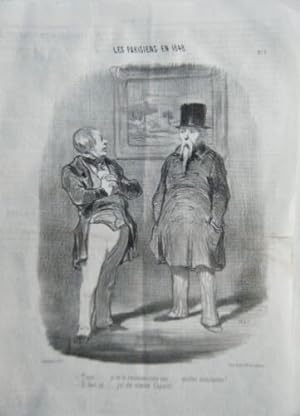 LITHOGRAPHIE ORIGINALE DE DAUMIER 19ème LES PARISIENS EN 1848