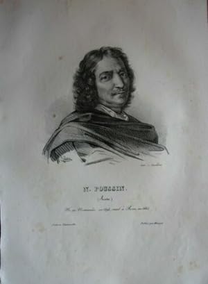 LITHOGRAPHIE DE DUCARMES 1820 NICOLAS POUSSIN PEINTRE