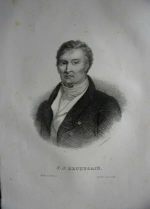 LITHOGRAPHIE DE DUCARMES 1820 F.J. BROUSSAIS MEDECIN CHIMISTE