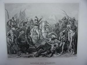 GRAVURE SUR ACIER 19ème BATAILLE DES PYRAMIDES 21 JUILLET 1796