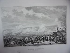 GRAVURE SUR ACIER 19ème BATAILLE DE JEMMAPES 20 NOVEMBRE 1792