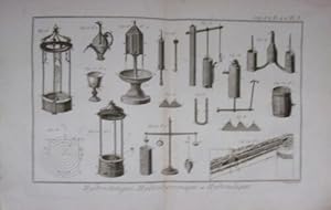 GRAVURE 18ème D' EPOQUE 1778 HYDROSTATIQUE HYDRODYNAMIQUE ET HYDRAULIQUE SUITE