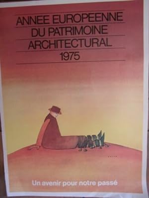 PLANCHE PUBLICITAIRE APRES FOLON 1975 ANNEE EUROPEENNE PATRIMOINE ARCHITECTURAL