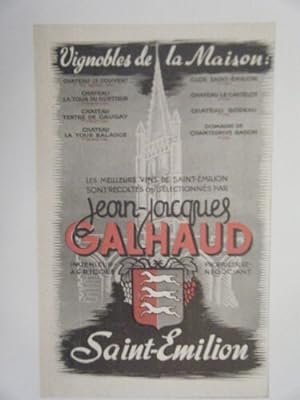 COMPOSITION 20ème PUBLICITE SAINT EMILION JEAN JACQUES GALHAUD