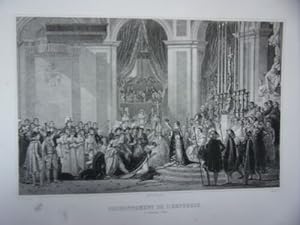 GRAVURE SUR ACIER 19ème COURONNEMENT DE L' EMPEREUR 2 DECEMBRE 1804