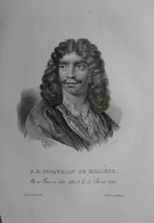 LITHOGRAPHIE DE DUCARMES 1820 JEAN B. POCQUELIN DE MOLIERE