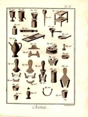 GRAVURE 18ème d' EPOQUE CHIMIE PLANCHE 13