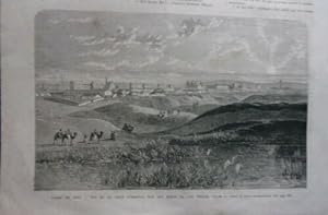 GRAVURE SUR BOIS 1861 CANAL DE SUEZ VUE VILLE ISMAÏLA SUR LES BORDS LAC TIMSAH