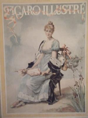 PAGE DE COUVERTURE FIGARO ILLUSTRE MAI 1894 FEMME VICTORIENNE A L' OMBRELLE