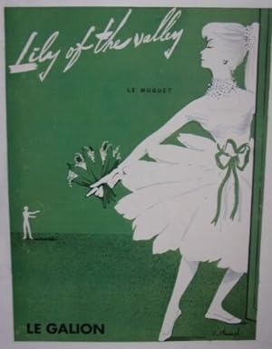 PLANCHE COULEUR 1957 SIGNE MAUREL PUBLICITE PARFUM LE GALION LE MUGUET LILY