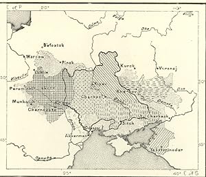 Historical Displacements of the People of Ukraine,1881 Antique Population Map