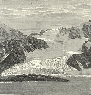 Foul Bay on the west coast of Spitsbergen in Norway,1881 Antique Print