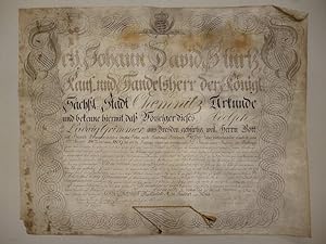 Chemnitz - Urkunde Originaler Gesellen - Lehrbrief Kaufmann 1809 ausgestellt von dem Meister Joha...