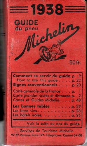 Guide du pneu Michelin France 34ème année 1938.