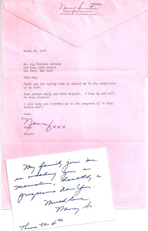 TYPED LETTER SIGNED (TLS) with an AUTOGRAPH LETTER SIGNED (ALS) by Nancy Sinatra, Senior