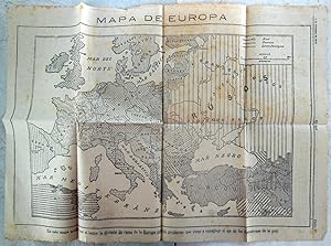 MAPA DE EUROPA : DIVISION DE RAZAS DE LA EUROPA CENTRAL.