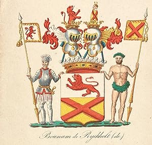 [Heraldic coat of arms] Coloured coat of arms of the de Bounam de Ryckholt family, family crest, ...