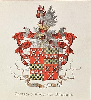 [Heraldic coat of arms] Coloured coat of arms of the Clifford Kocq van Breugel family, family cre...