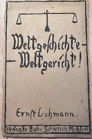 Rare German literature 1822 | Weltgeschichte Weltgericht Verlag Fr. Bahn Schwerin 1922, 16 pp.