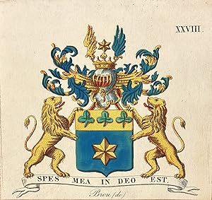 [Heraldic coat of arms] Coloured coat of arms of the de Brou family, family crest, 1 p.