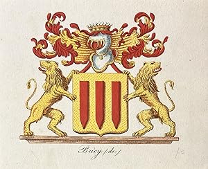 [Heraldic coat of arms] Coloured coat of arms of the de Briey family, family crest, 1 p.