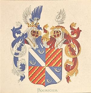 [Heraldic coat of arms] Coloured coat of arms of the Bouricius family, family crest, 1 p.