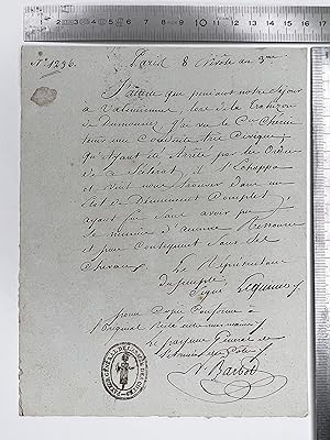 Copie de la Lettre de Joseph Lequinio relatant l'évasion de Chérin