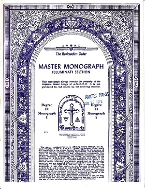 AMORC The Rosicrucian Order Master Monograph, Illuminati Section, Degree 11, 168 Issues, which In...