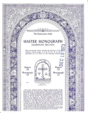 AMORC The Rosicrucian Order Master Monograph, Illuminati Section, Degree 12, 313 Issues [SCARCE]