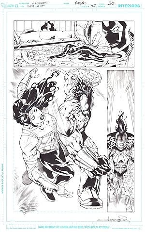 Aaron Lopresti Justice League: Generation Lost #24 Page 20 Half Splash Original Comic Art