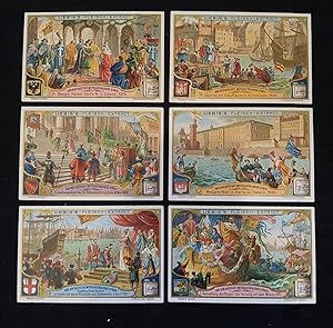 6 Bilder, komplette Serie: Aus der Blütezeit mittelalterlicher Städte. Sanguinetti=884, 1907.