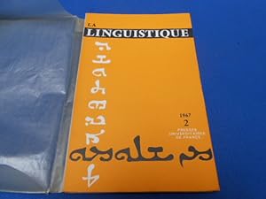 LA LINGUISTIQUE. Revue internationale de linguistique générale . 2