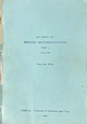 An index of British mathematicians, part 2, 1701-1760