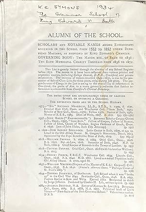 Alumni of the school [1552-1852]