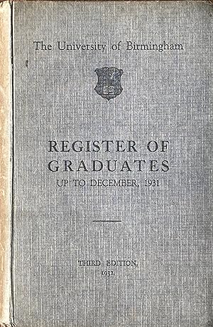 Register of graduates up to December, 1931