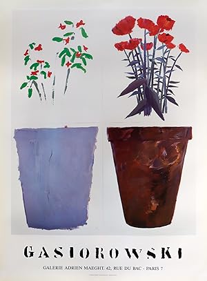 1995 French Exhibition Poster, Gerard Gasiorowski, Pots de Fleurs 101-102