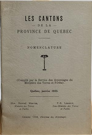 Les cantons de la province de Québec. Nomenclature