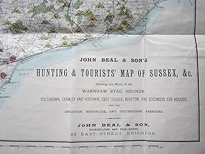 John Beal & Sons Hunting & Tourist Map of Sussex, &c, showing the Meets of the Warnham Stag Houn...