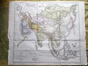 Mappa Antica Originale a Colori L'Asia e i suoi principali Stati del 1800-1850