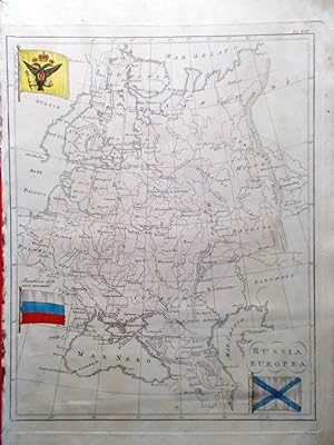 Mappa Antica Originale a Colori La Russia Europea del periodo 1835-1845