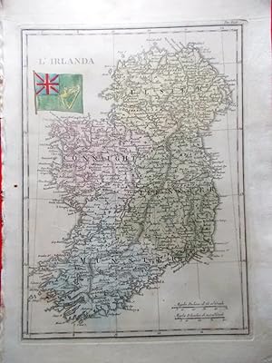 Mappa Antica Originale a Colori Irlanda del periodo 1835-1845