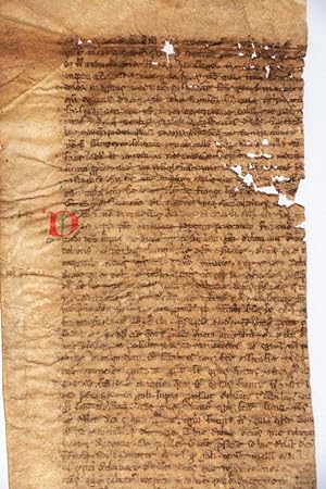 Fragment from a medical treatise(?) in Latin, manuscript on parchment C14th Italy